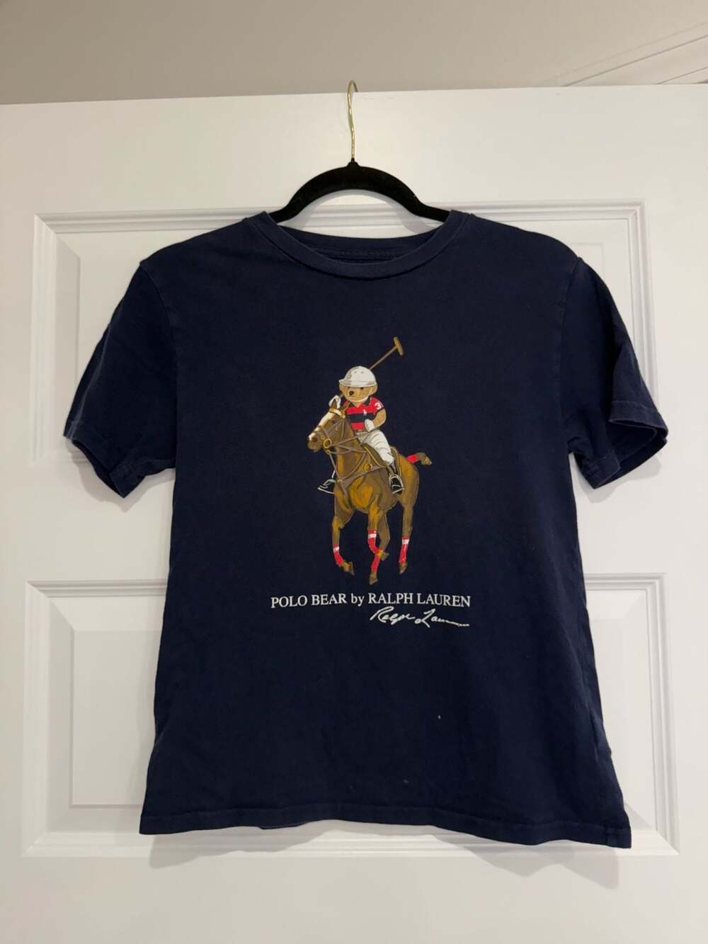 Polo Ralph Lauren Polo Bear T-Shirt Size M (10-12) Navy Blue Graphic